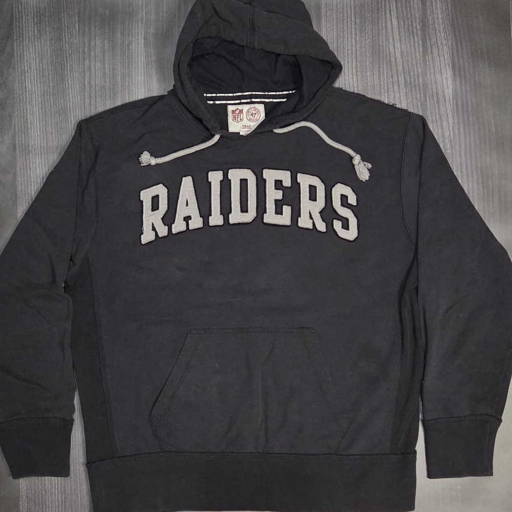 Vintage Raiders Hoodie Size Large '47 Brand NFL Team Apparel